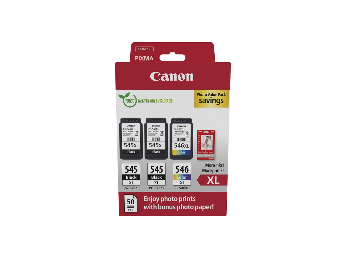 Canon 8286B015 ink cartridge 3 pc(s) Original High (XL) Yield Black, Cyan, Magenta, Yellow