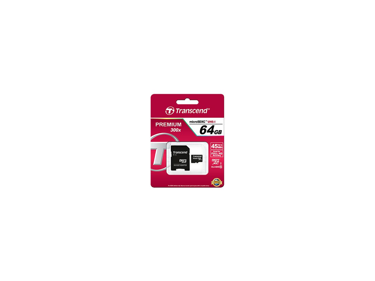 Transcend TS64GUSDXC10 flashgeheugen 64 GB MicroSDXC Klasse 10 UHS-I