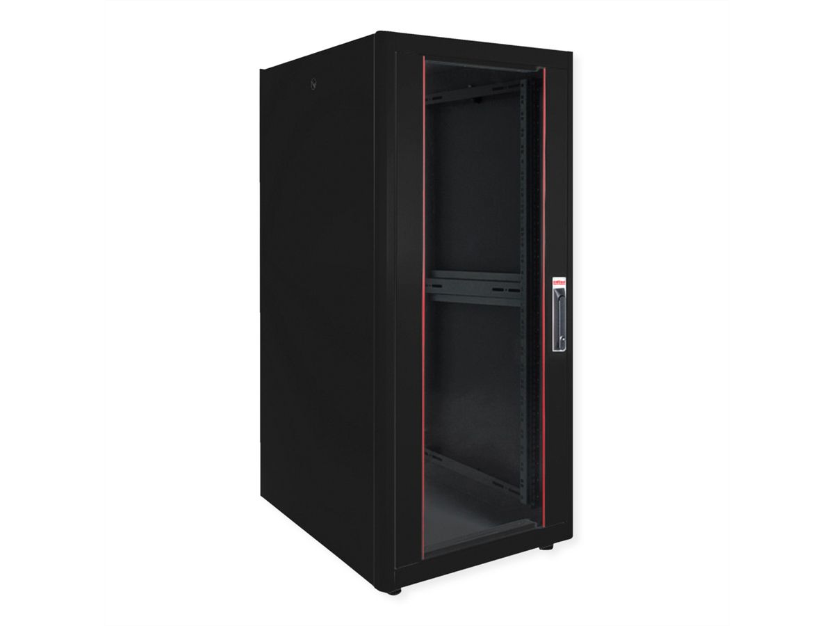 ROLINE 19-inch network cabinet Basic 32 U, 600x600 WxD glass door black