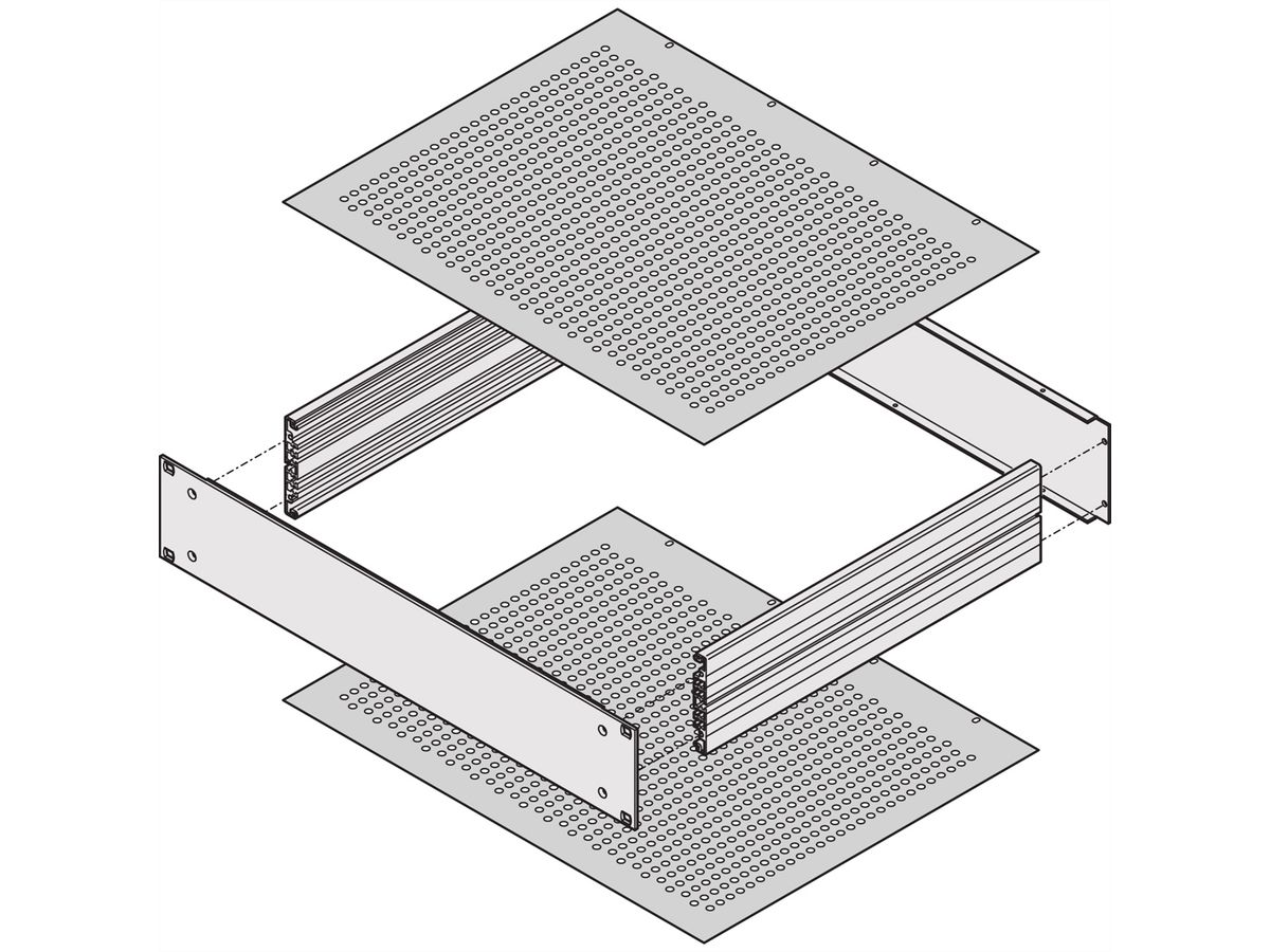 SCHROFF MultipacPRO Cover Plate, Perforated, Depth 460 mm