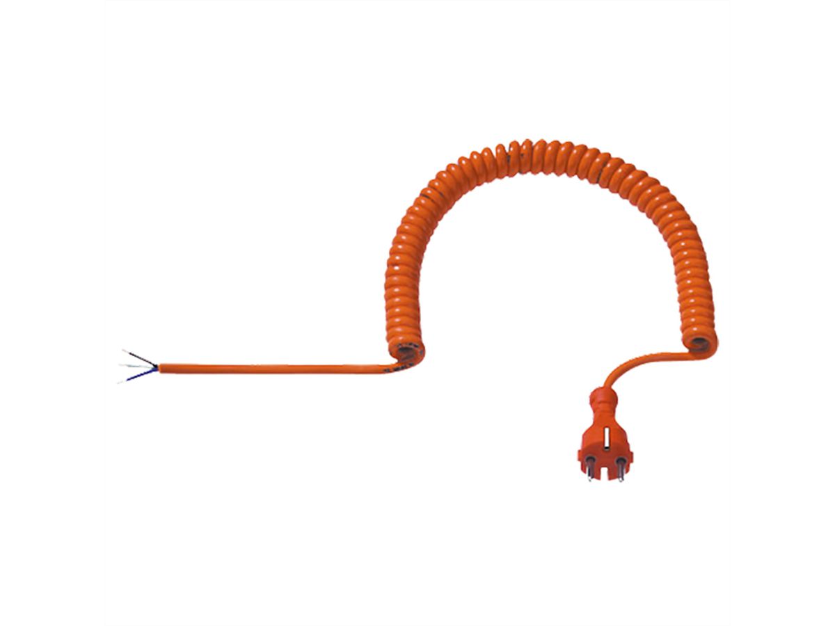 BACHMANN coiled cable Orange 1.0-5.0m, H07BQ-F 3G1.50
