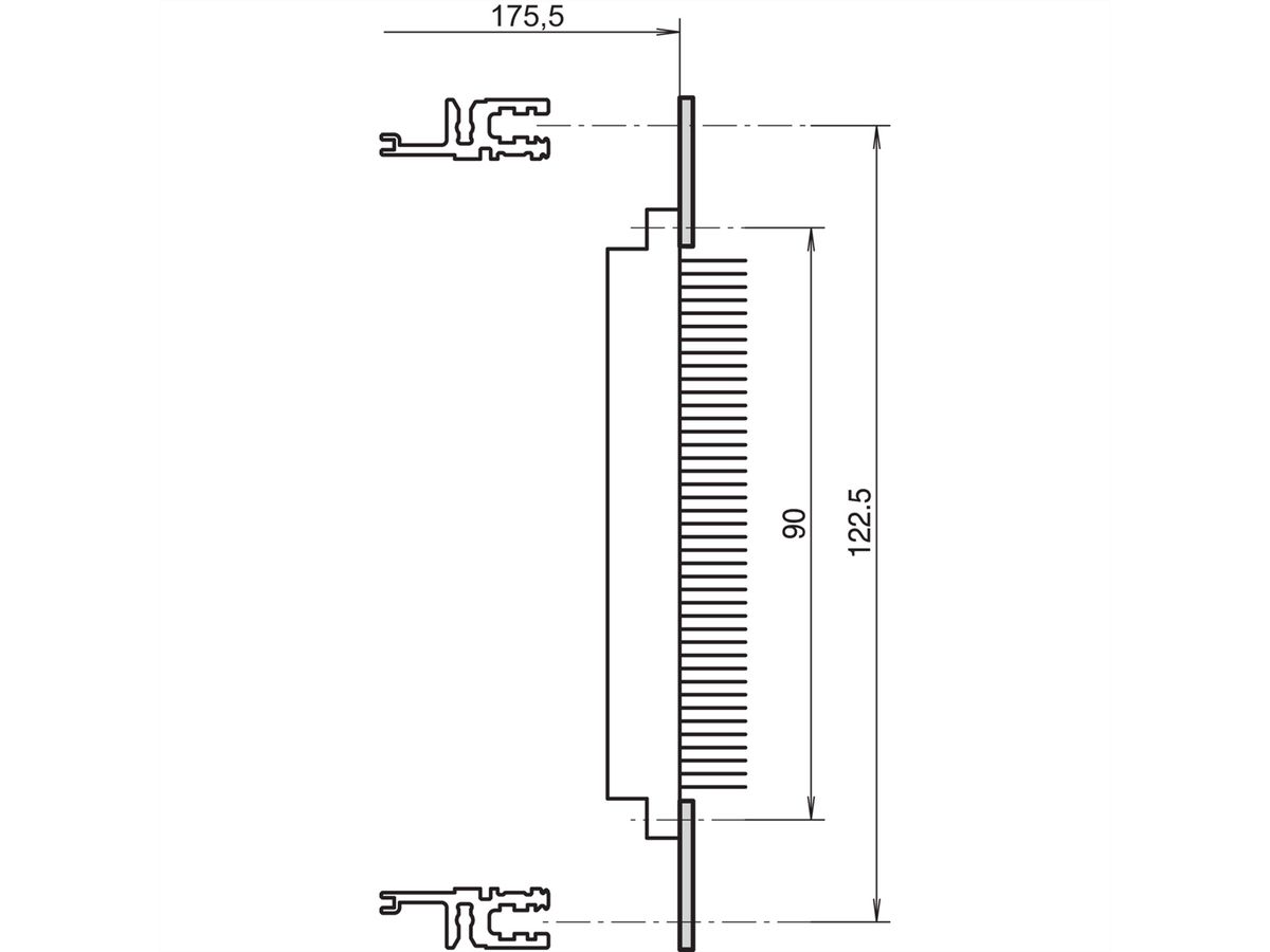 SCHROFF EuropacPRO geperforeerde rail voor connector, volgens EN 60603-2 en DIN 41612, 20 HP