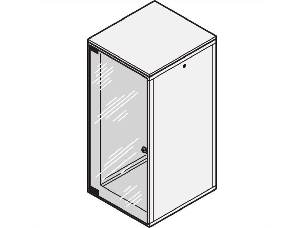 SCHROFF Eurorack Glass Door, 120° Opening Angle, 47 U 600W