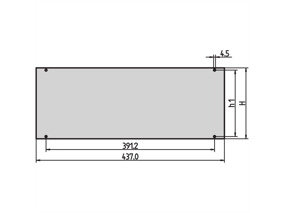 SCHROFF Inpac Front Panel, 4 U, 2.5 mm, Al, Anodized, Untreated Edges