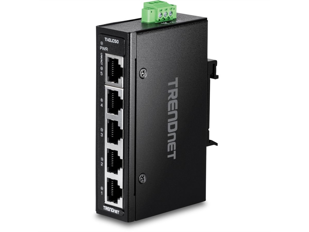 TRENDnet TI-ELC50 5-poorts Ethernet Mini Switch Industrieel DIN-Rail