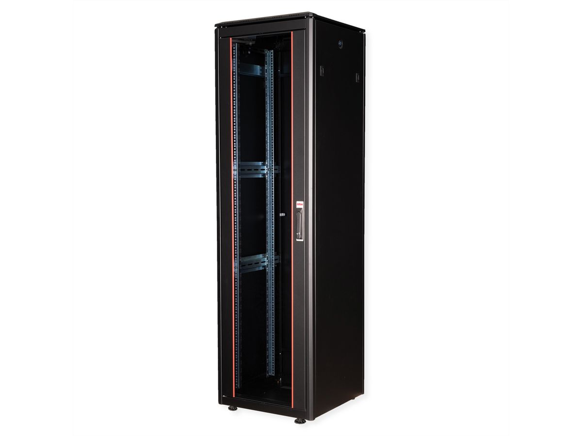 ROLINE 19-inch netwerkkast Pro 42 U, 600x600 BxD Glazen deur zwart