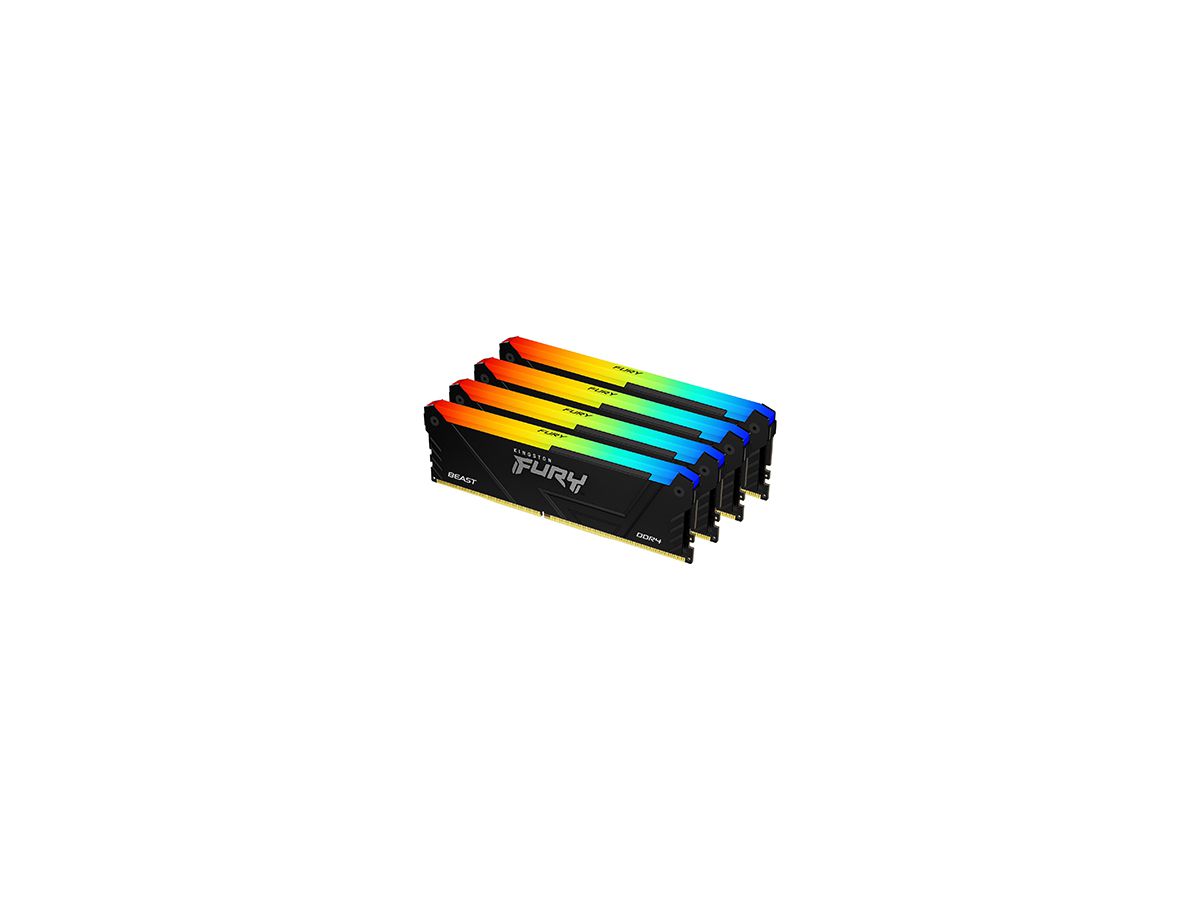 Kingston Technology FURY 64GB 3200MT/s DDR4 CL16 DIMM (Sets van 4) 1Gx8 Beast RGB