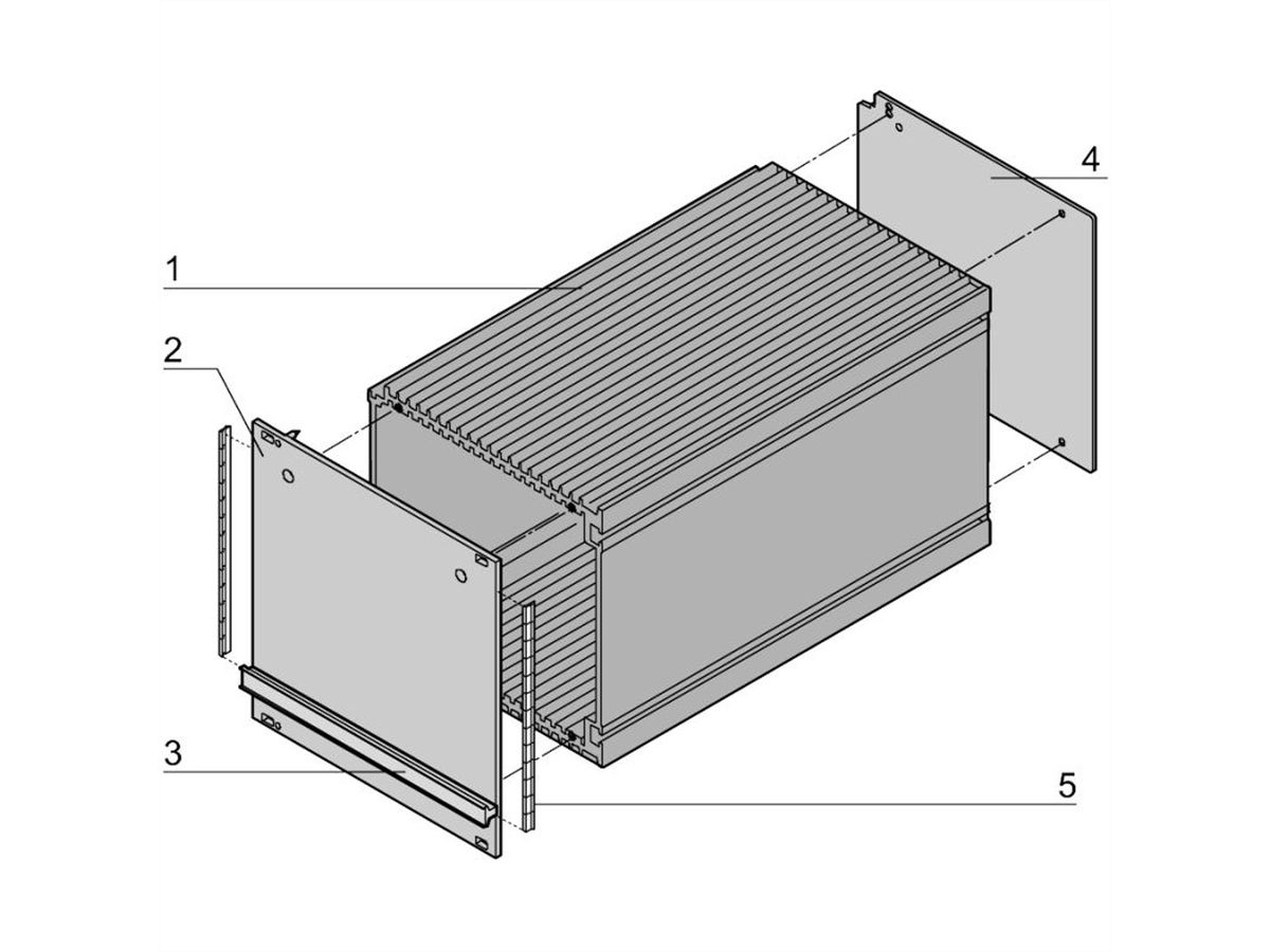 SCHROFF Insteekbare frame-eenheid buizenset, afgeschermd, 3 HE, 10 HE, 167 mm