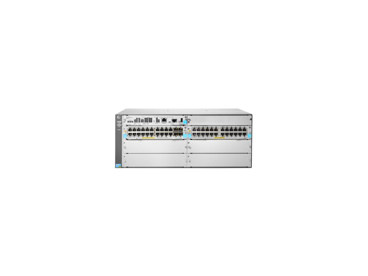 Hewlett Packard Enterprise 5406R 44GT PoE+ & 4-port SFP+ (No PSU) v3 zl2 Managed network switch L3 Gigabit Ethernet (10/100/1000) Power over Ethernet (PoE) 4U Grey