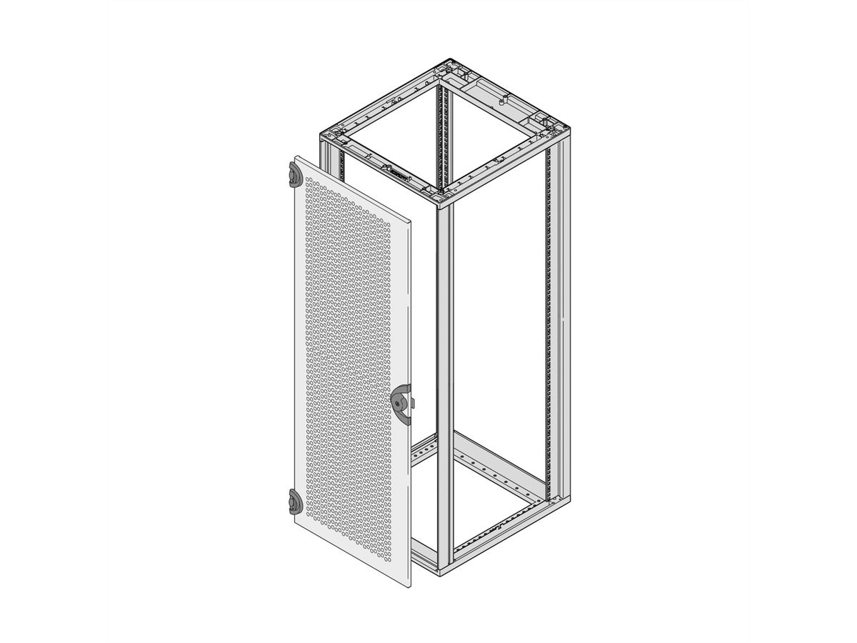 SCHROFF Novastar Perforated Steel Door, 20 U, RAL 7021