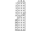 SCHROFF Stekker Type C, EN 60603, DIN 41612, Mannelijk, 64 Contacten, Soldeerpennen, 3 mm