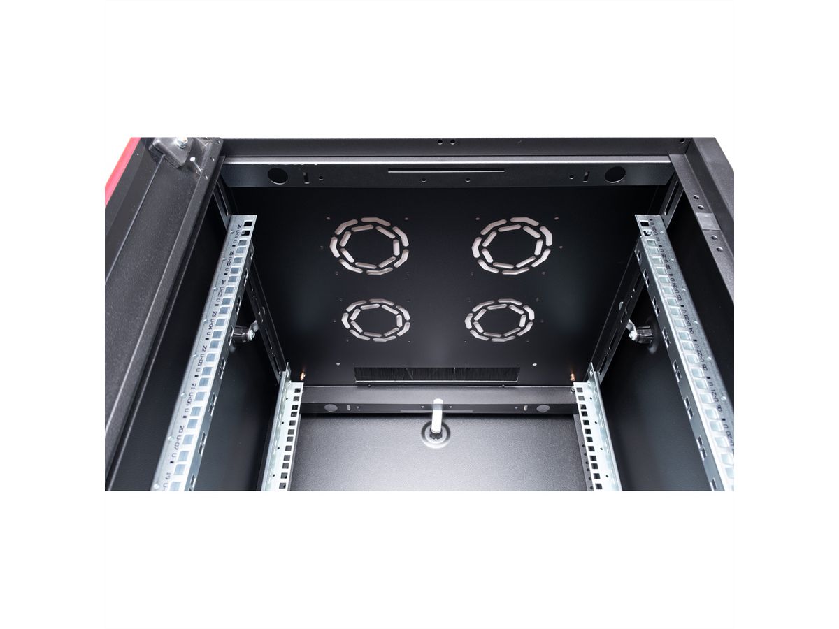 ROLINE 19-inch network cabinet Basic 26 U, 600x600 WxD glass door black