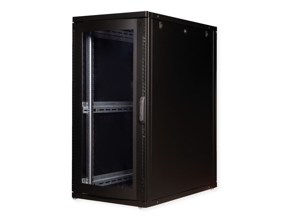 ROLINE 19-inch server rack 36 U, 600x1000 WxD black perspex