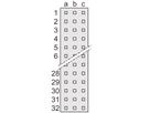 SCHROFF Stekker Type R, EN 60603, DIN 41612, vrouwelijk, 64 contacten, soldeerpennen, 3 mm