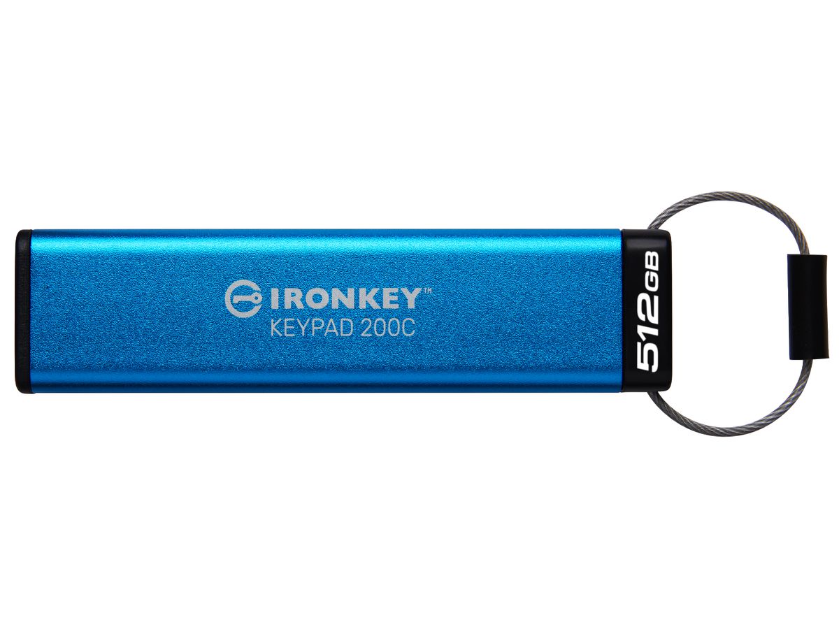 Kingston Technology IronKey 512GB USB-C Keypad 200C, FIPS 140-3 Lvl 3 (aangevraagd) AES-256