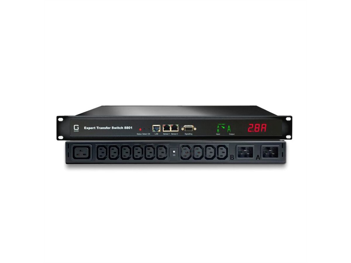 GUDE 8801-3 Expert Transfer Switch 16A 1x IEC C19, 6x IEC C13 (4xZekering)