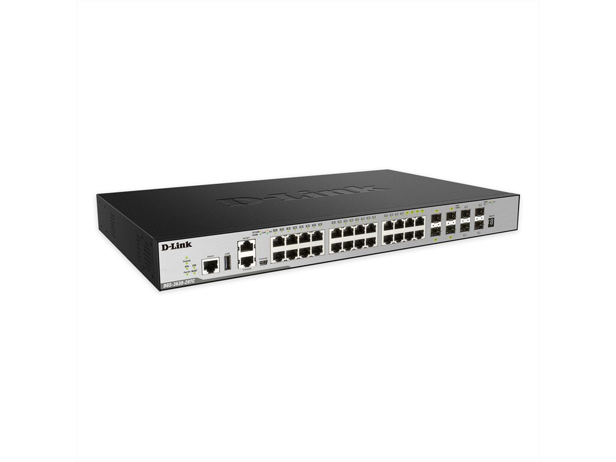 D-Link DGS-3630-28TC/SI/E 28-Poorts Layer 3 Gigabit Stack Switch (SI)