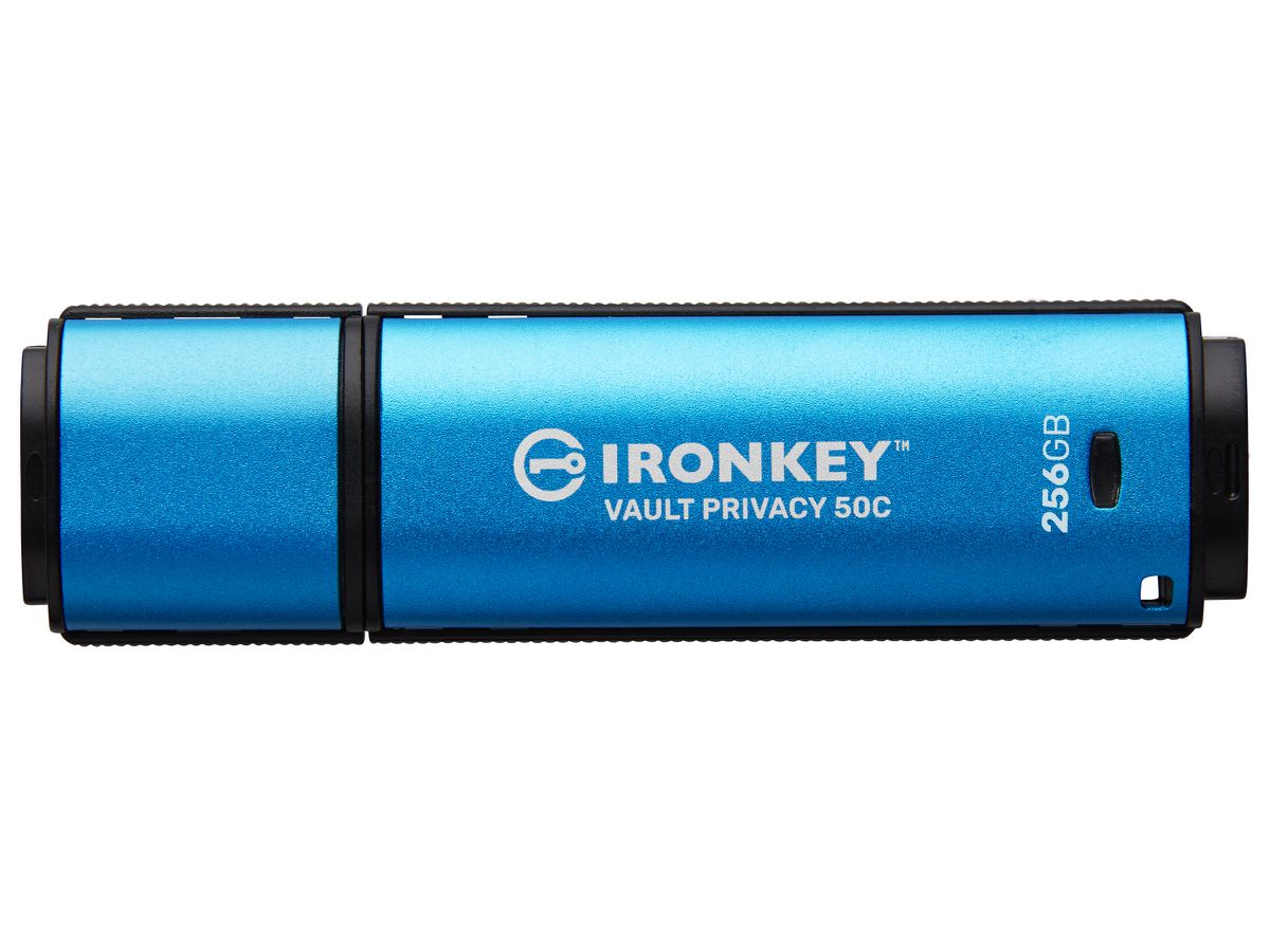 Kingston Technology IronKey 256GB USB-C Vault Privacy 50C AES-256 versleuteling, FIPS 197