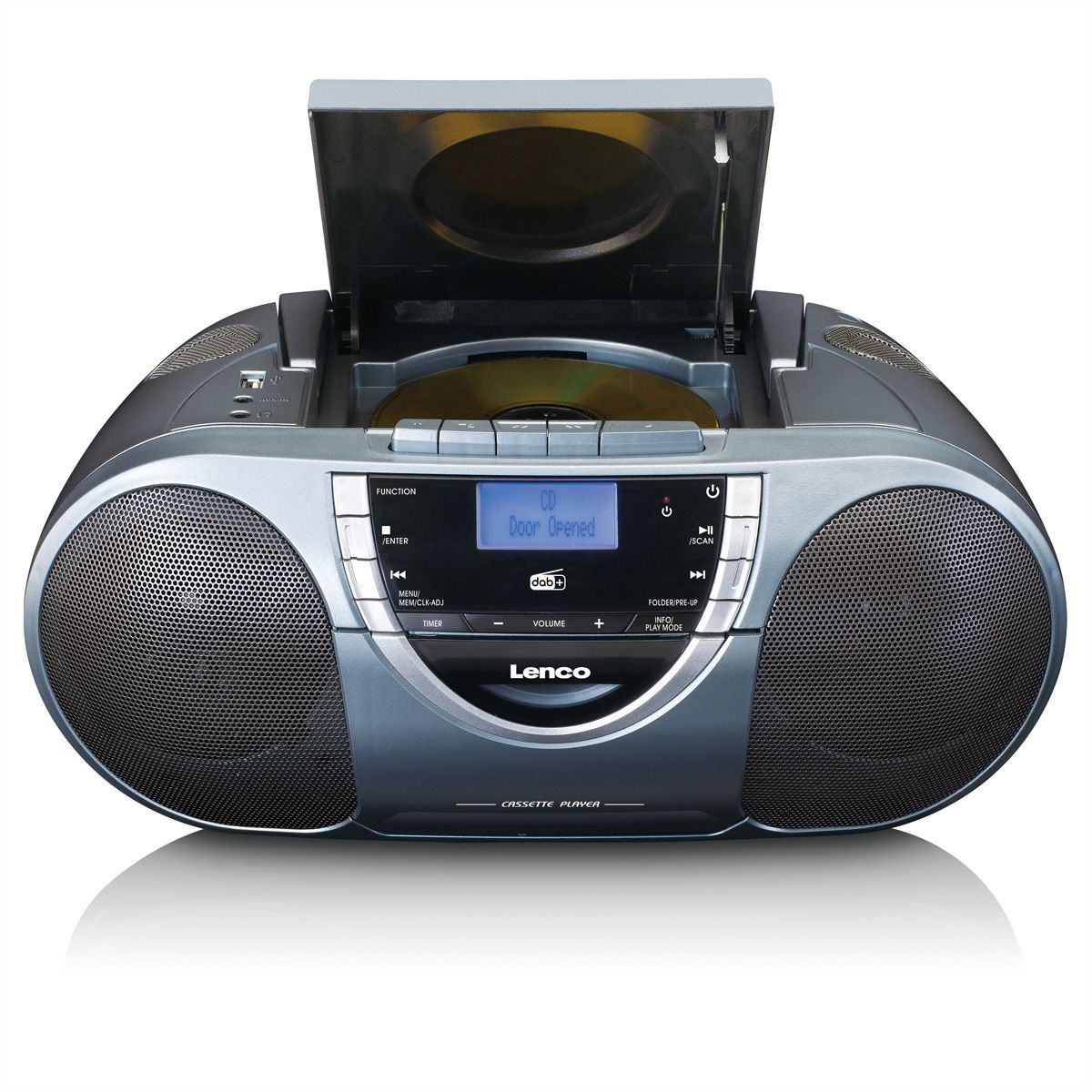 - SECOMP Lenco Nederland Kassette, CD/MP3-Player, GmbH SCD-6800, DAB+, FM, grau DAB+-Radio/Boombox