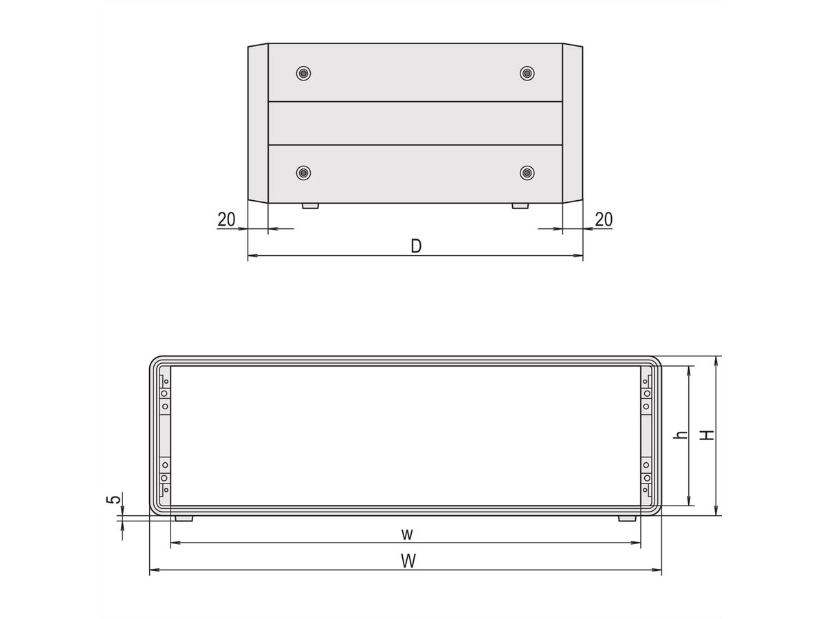 SCHROFF CompacPRO complete desktopbehuizing, niet-afgeschermd, 3 HE, 84 HE, 271 mm