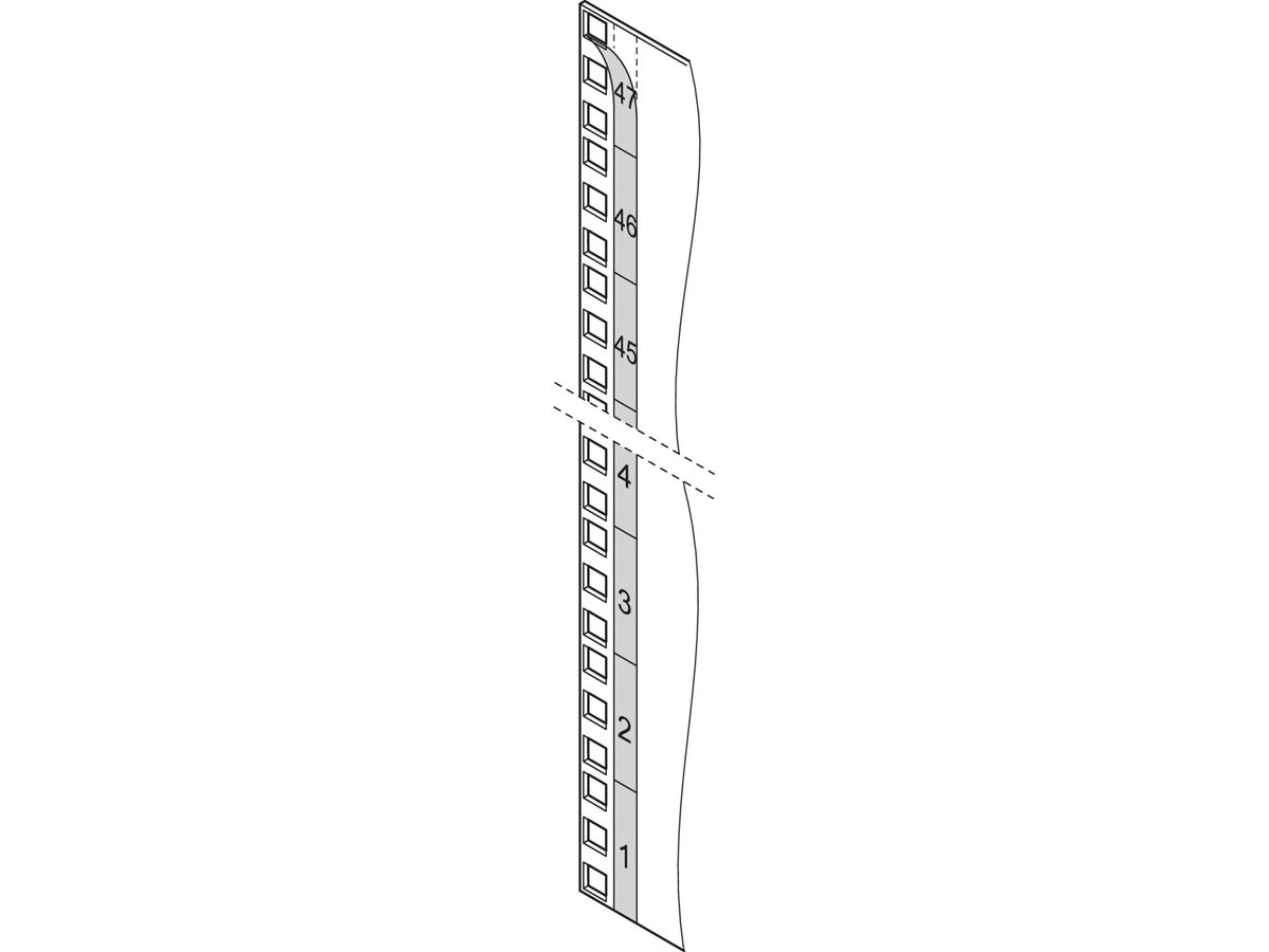 SCHROFF Varistar 19" paneel-/glijplank, dimensiestrook, wit, 47 U