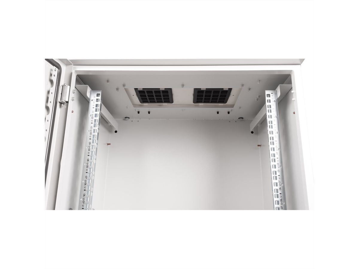 ROLINE 19-inch wall-mounted housing Pro 12 U, 600x450 WxD IP55 outdoor grey