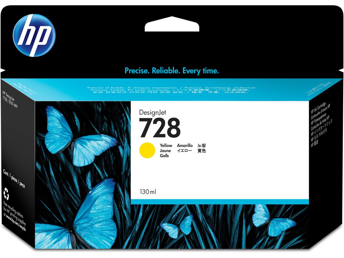 HP 728 gele DesignJet inktcartridge, 130 ml