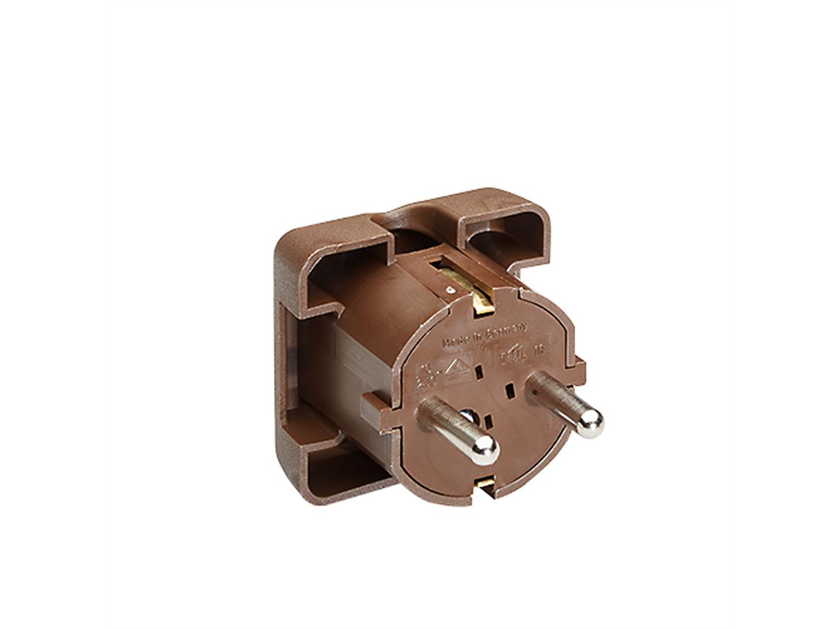 BACHMANN earthing contact plug, brown flat version, mountable