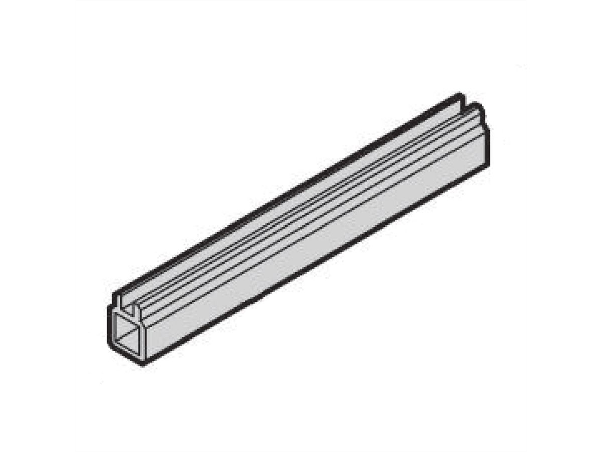 SCHROFF geleiderail meerdelig, middenstuk, kunststof extrusie, 1000 mm, 2 mm groefbreedte, grijs, 10 stuks