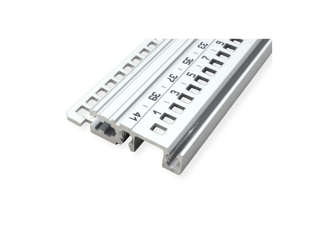 SCHROFF horizontale rail, voorzijde, type H-LD, zwaar, lange lip, voor IEEE toepassing, 42 HP