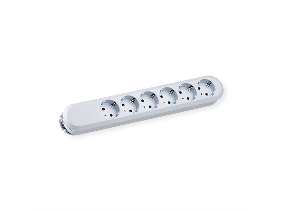 BACHMANN SMART socket strip 6x earthing contact, without cable, white