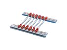SCHROFF Guide Rail Standard Type, PC, 280 mm, 2 mm Groove Width, Multi-Piece, Red/Silver, 10 Pieces