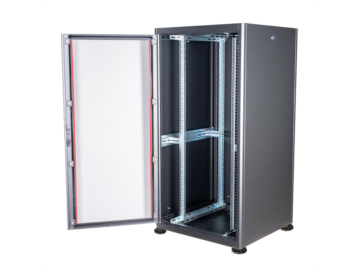 ROLINE 19-inch network cabinet Basic 32 U, 800x800 WxD Glass door black