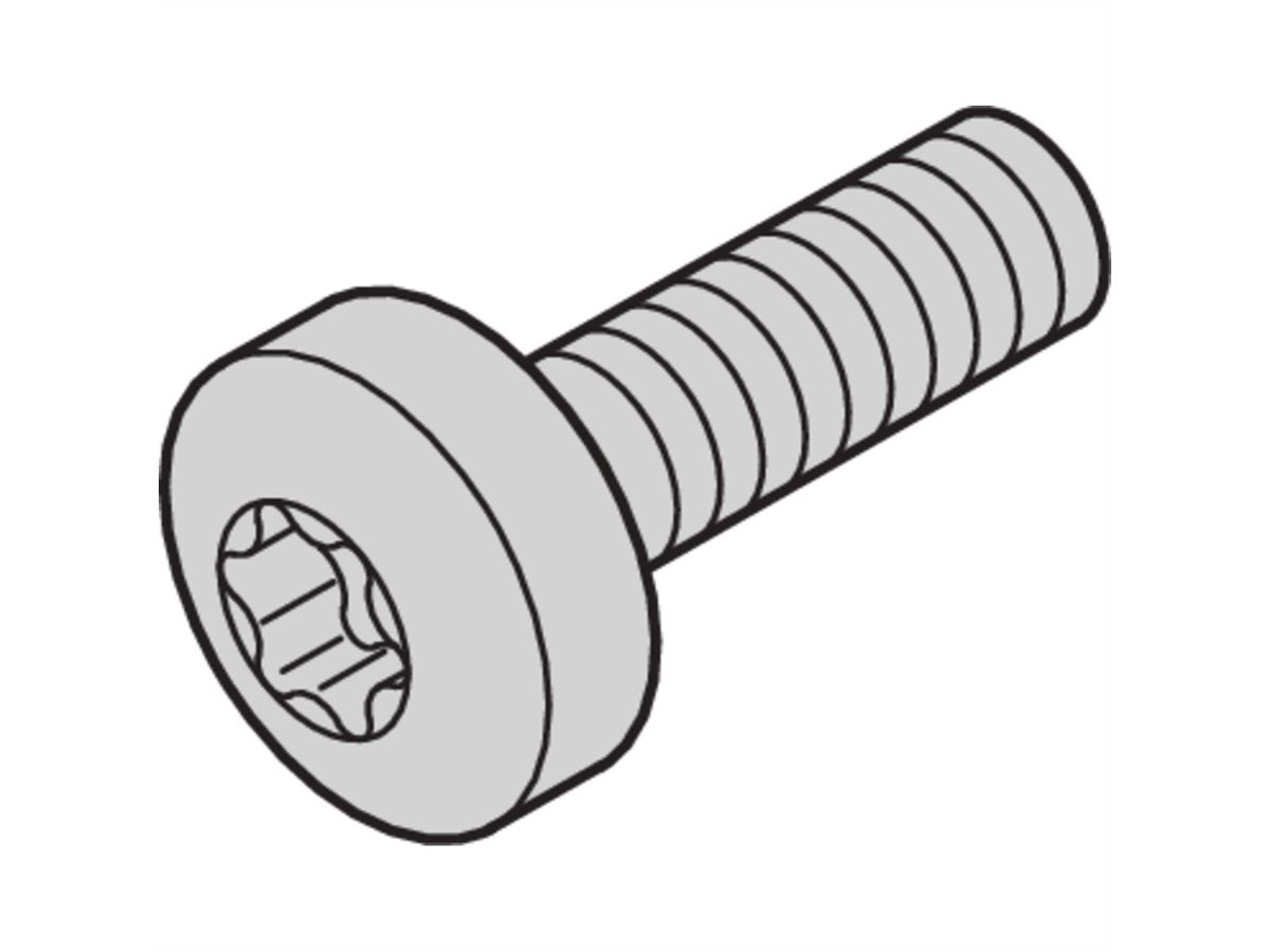 SCHROFF Panhead Screw, Torx, Steel Nickel Plated, M2.5 x 16 mm