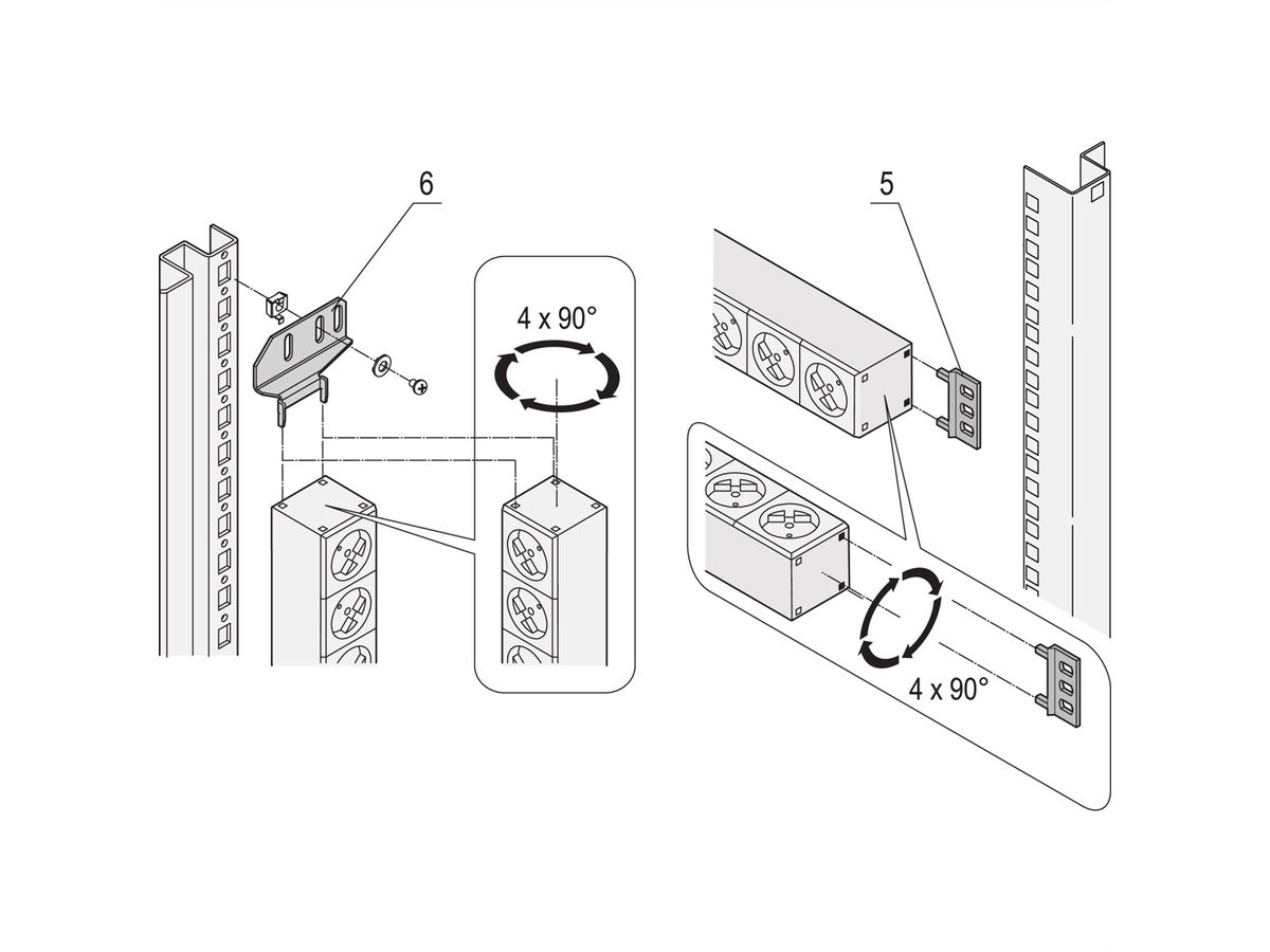 SCHROFF Socket Strip, SCHUKO, 19 Sockets