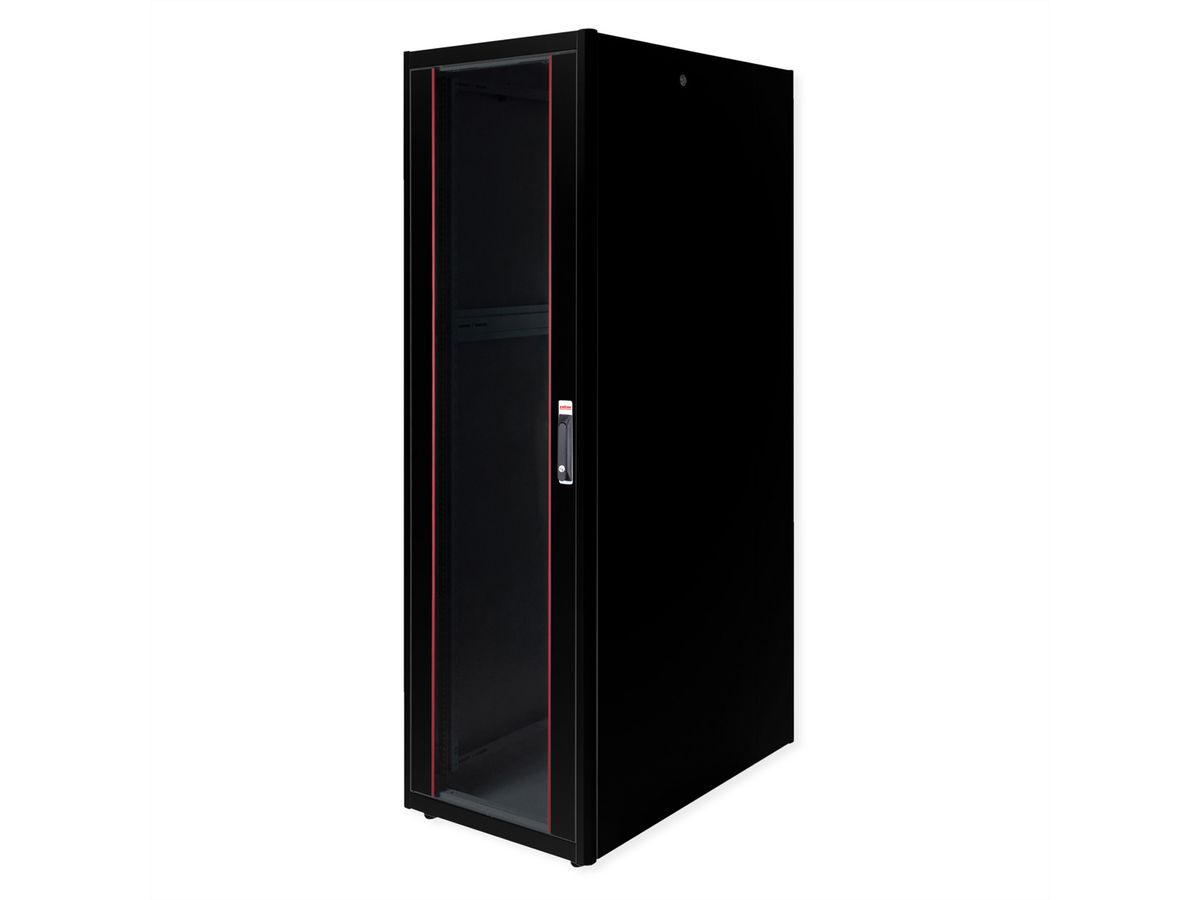 ROLINE 19-inch network cabinet Basic 42 U, 600x1000 WxD glass door black