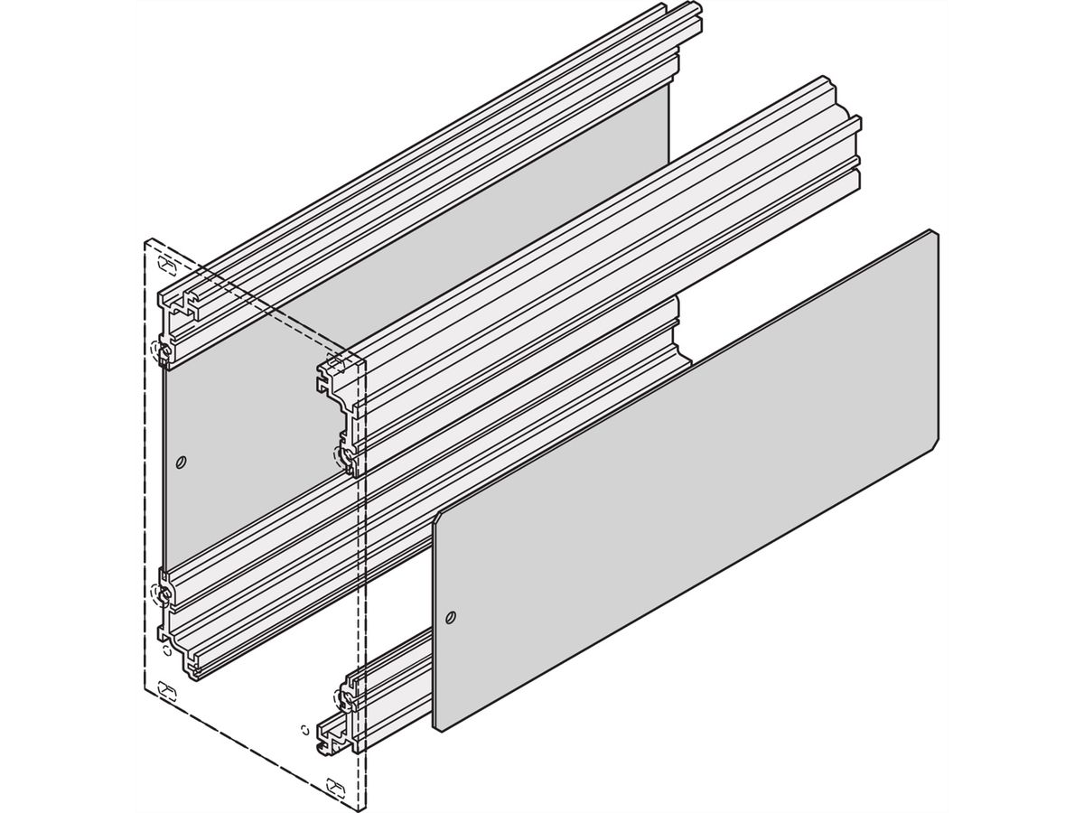 SCHROFF Afdekraam type insteekmodule zijplaat voor hoekprofiel, 3 HE, 227 mm printplaat