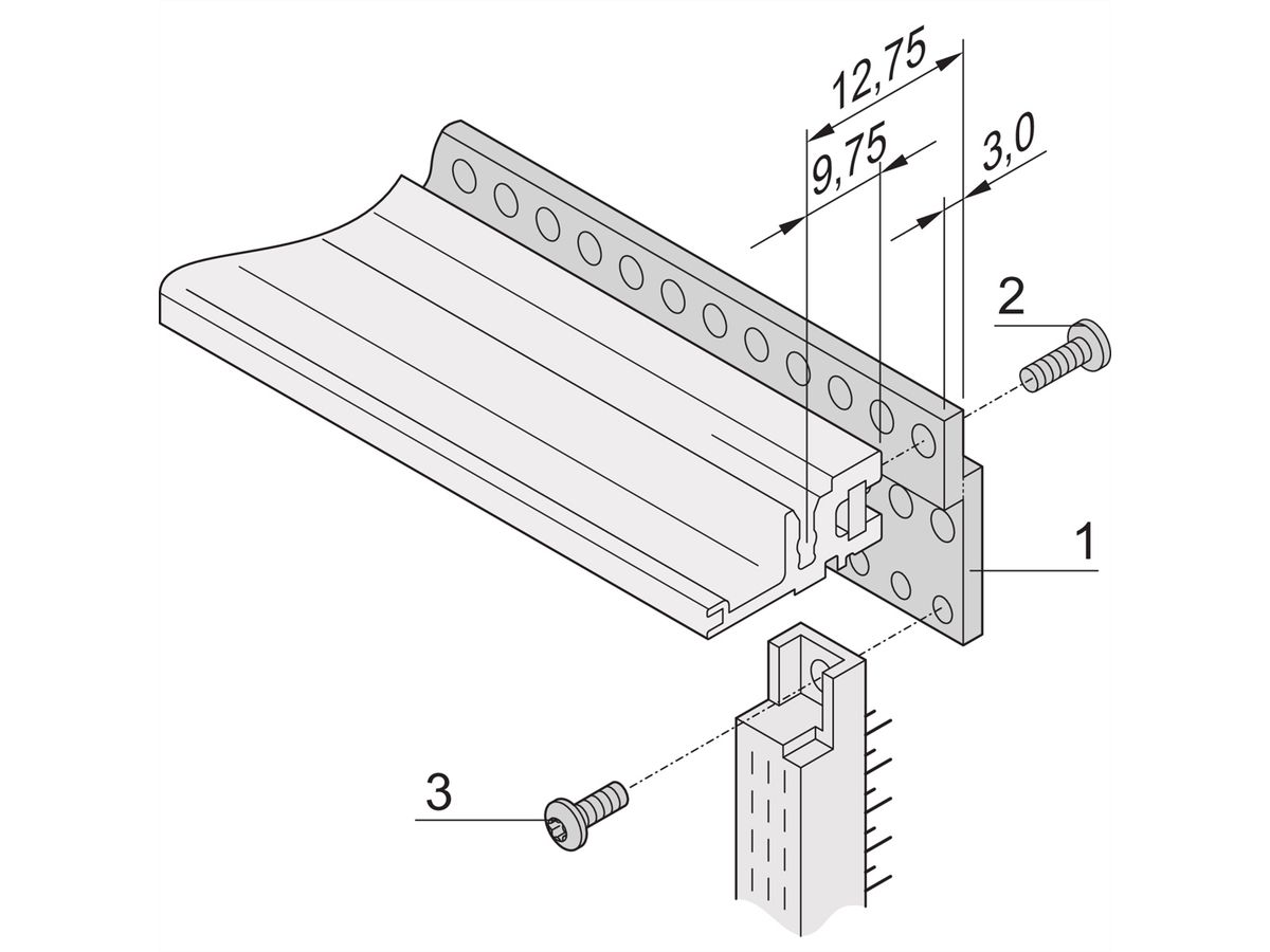 SCHROFF Z-rail voor stekkerverbinding, EN 60603-2, 28 PK