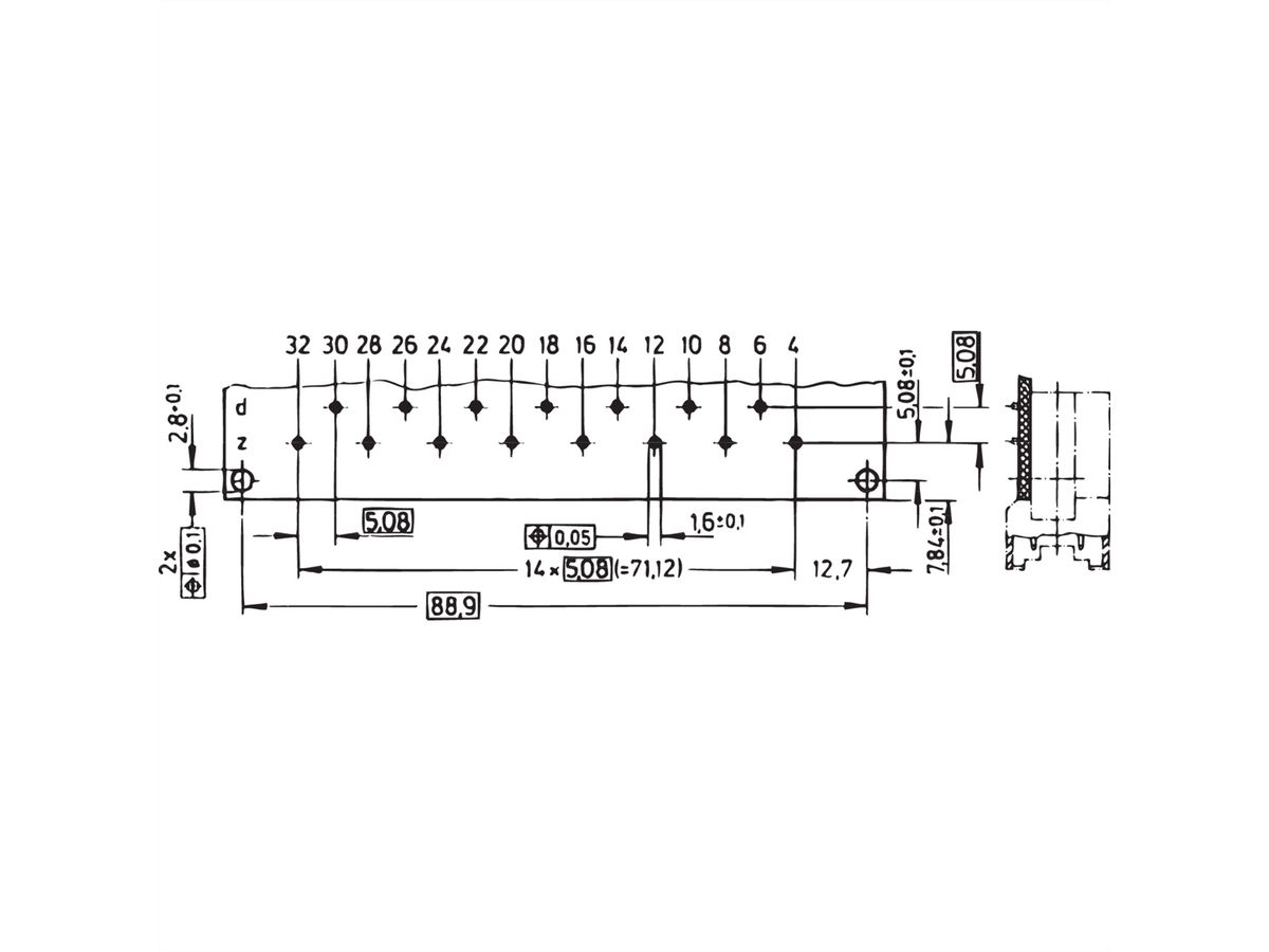 SCHROFF Stekker Type H, EN 60603, DIN 41612, Mannelijk, 15 Contacten, Stiftlengte 2,9 mm