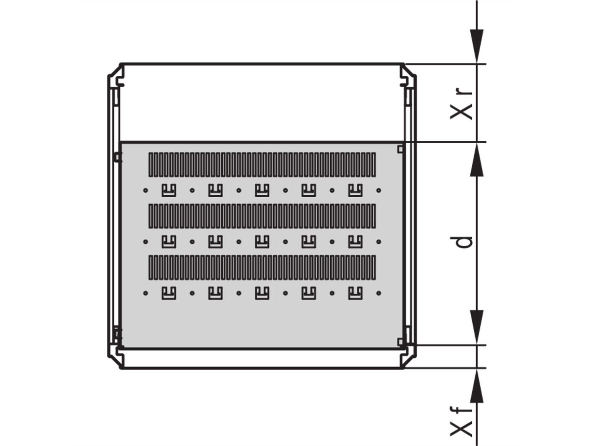 SCHROFF Varistar Shelf, Stationary, 75 kg, RAL 7021, 800W 500D