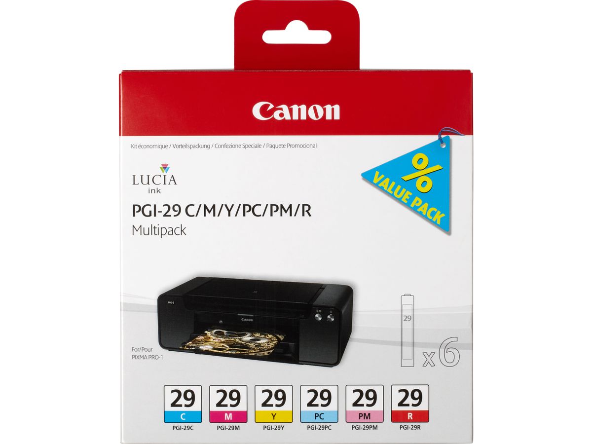 Canon 4873B005 inktcartridge 6 stuk(s) Origineel Cyaan, Magenta, Foto cyaan, Foto magenta, Rood, Geel