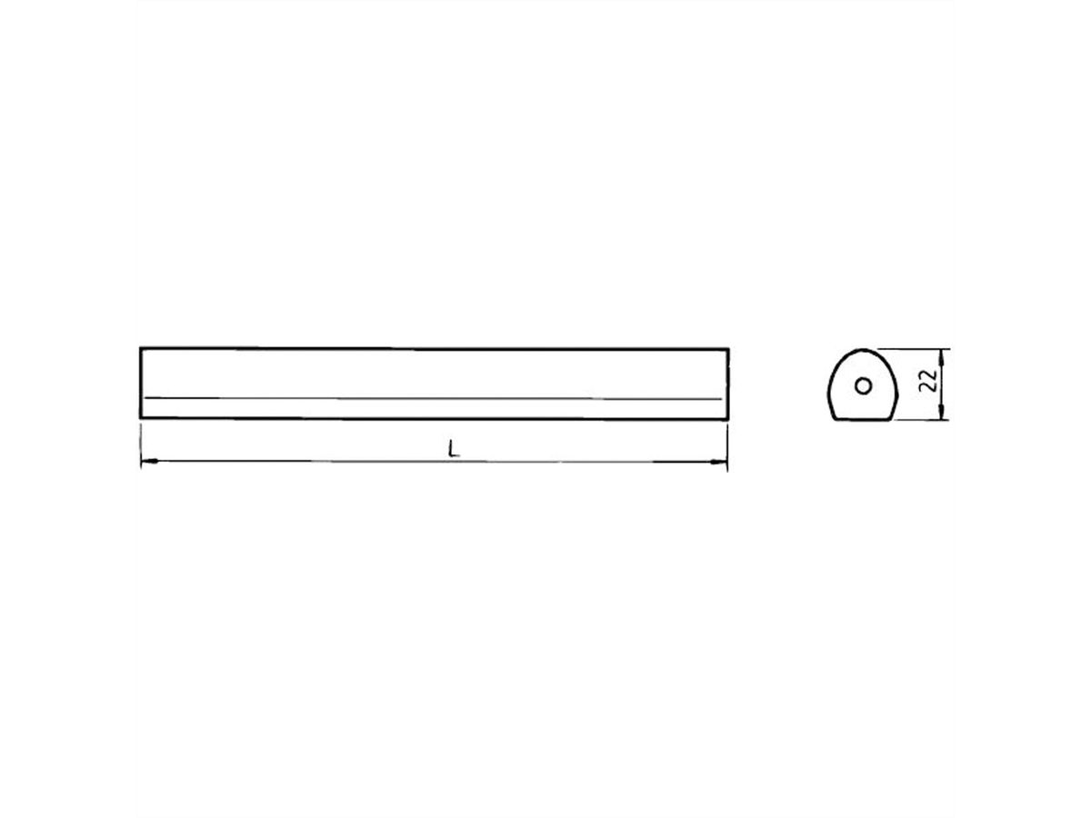 SCHROFF Tip-Up Handle Replacement Handle Bar, 1000 mm