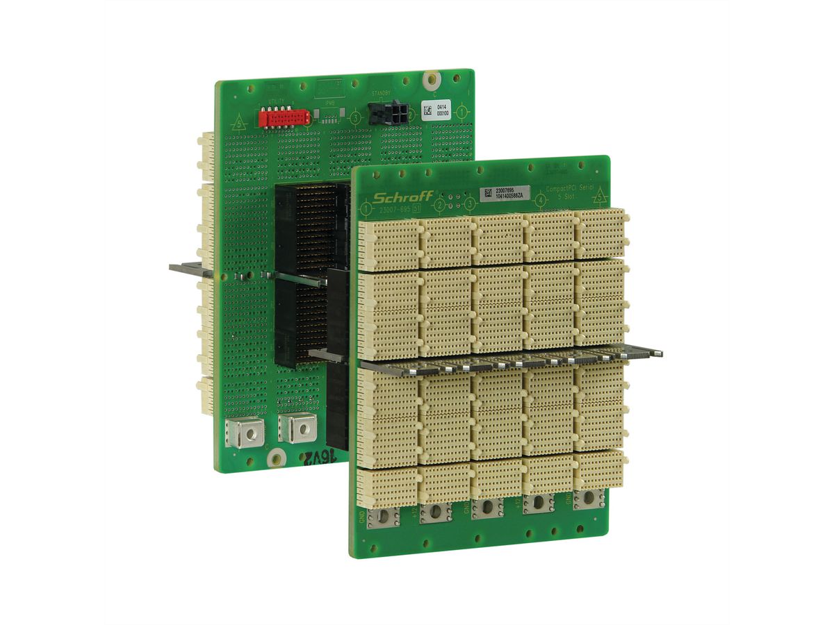 SCHROFF CPCI Serial Backplane, 3 U, 5 Slot, System Slot Right, Full-Mesh, With RIO
