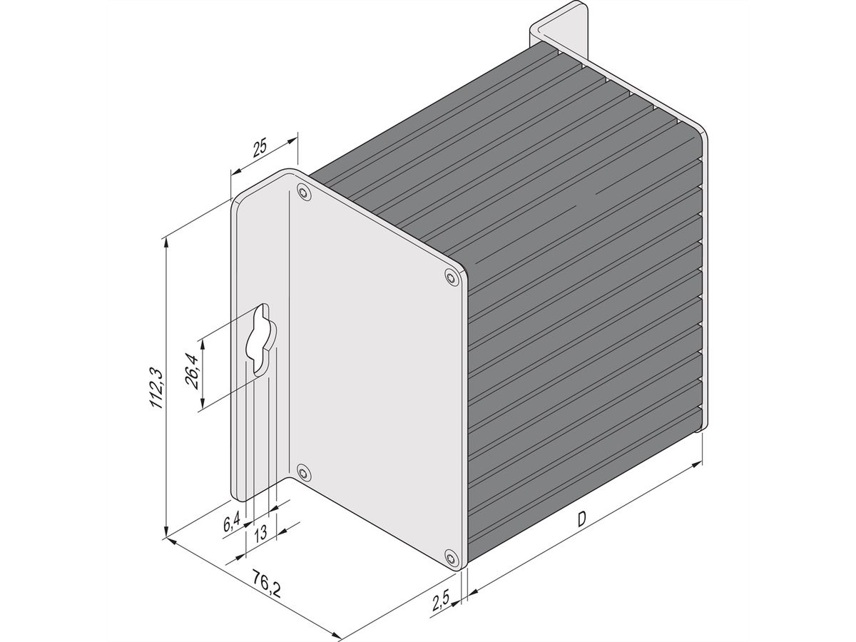 SCHROFF Minipac Rectangular Shape Case, Wall Mount