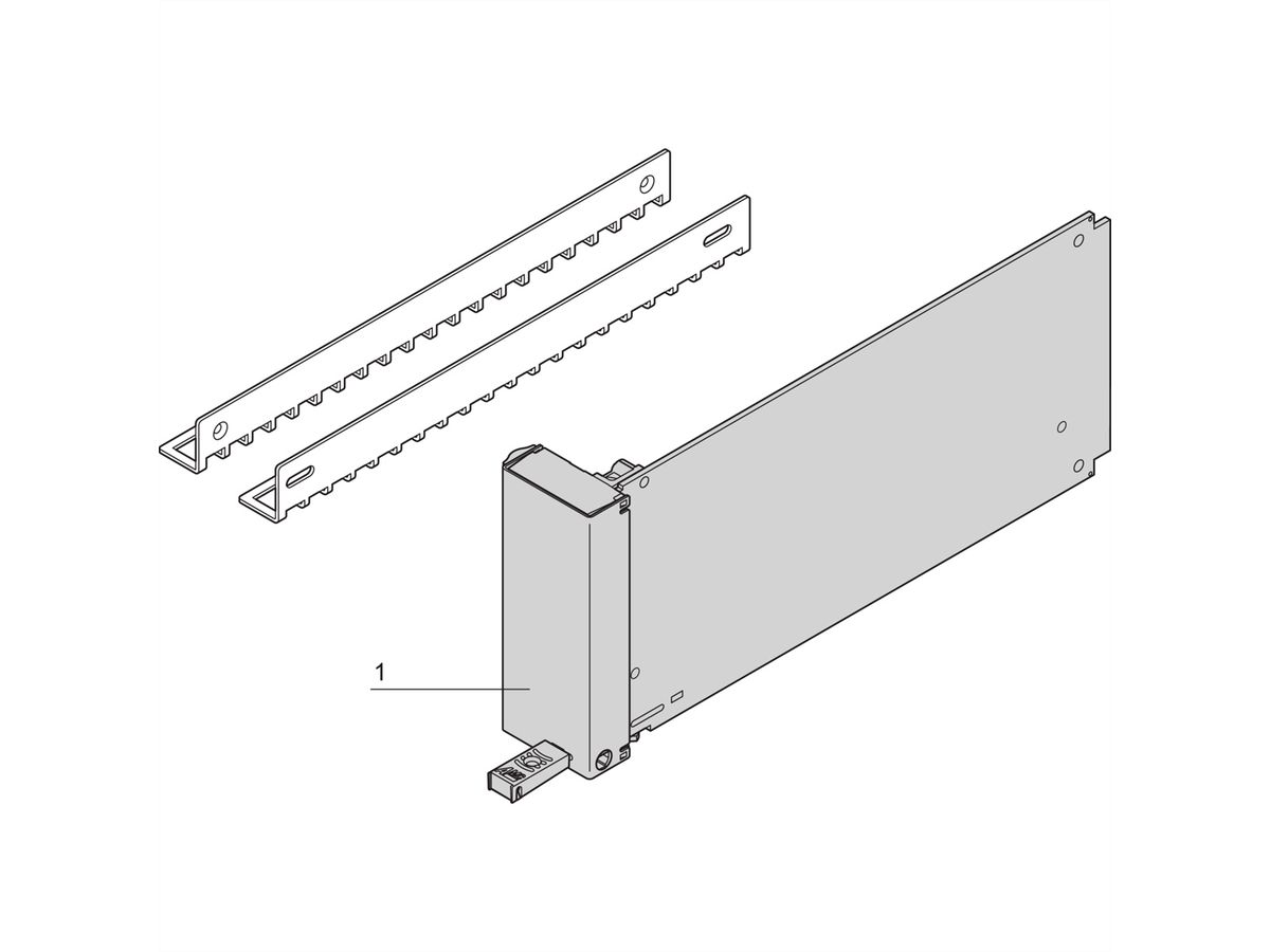 SCHROFF AMC Filler Module With Pull-Handle, Single Mid-Size, Aluminum