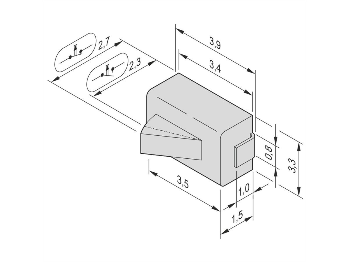 SCHROFF Microschakelaar voor Carrier Compact- en Full-Size-Module, Normaal Gesloten, 10 stuks