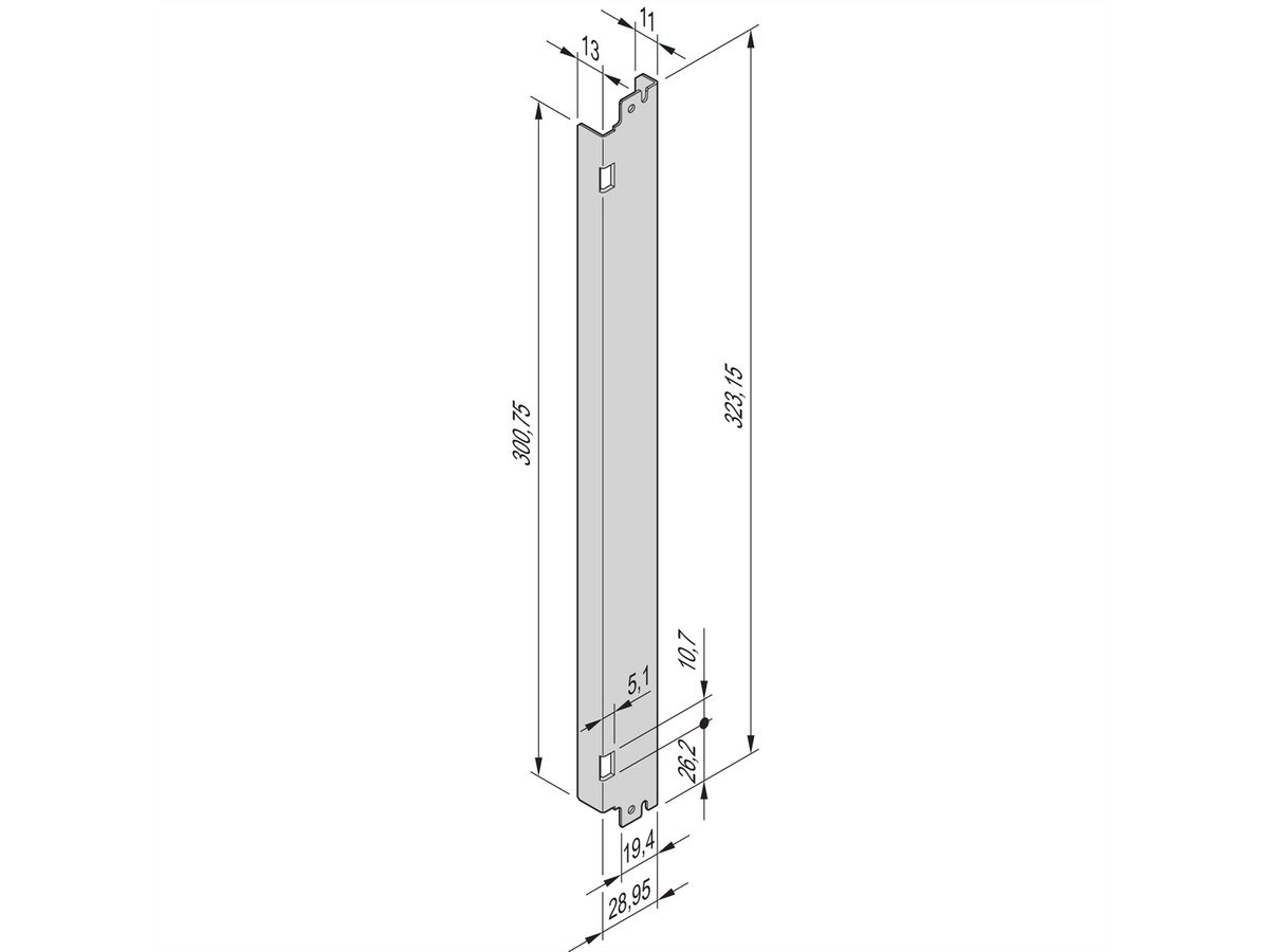 SCHROFF AdvancedTCA Front Panel, Reinforced, with Spring Loading for IEA Plunger Handle for Die-Cast End Piece, 8U, 6 HP, 1 mm, SSt