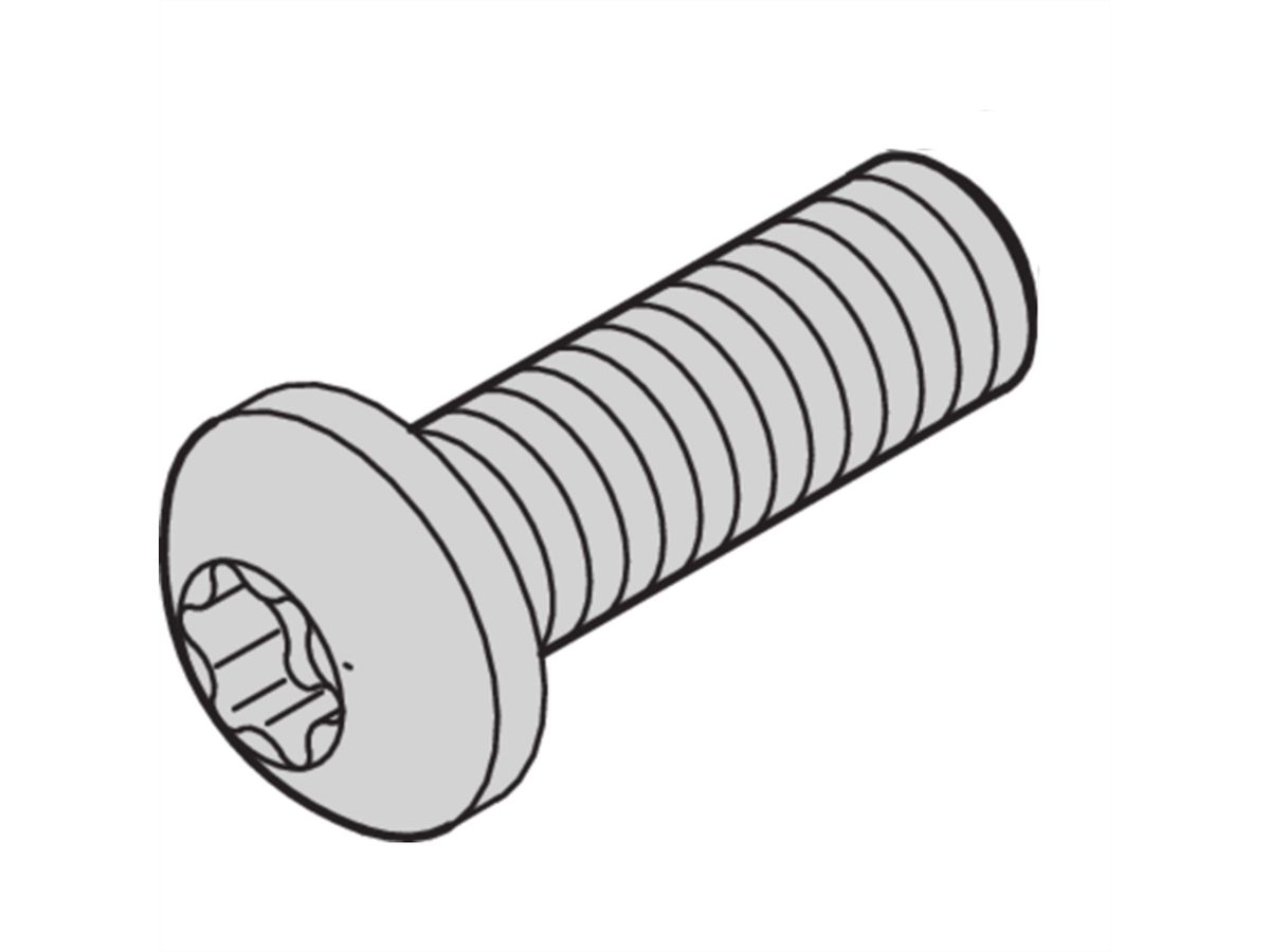 SCHROFF Panhead Screw, Torx, Steel Nickel Plated, M2.5 x 12 mm