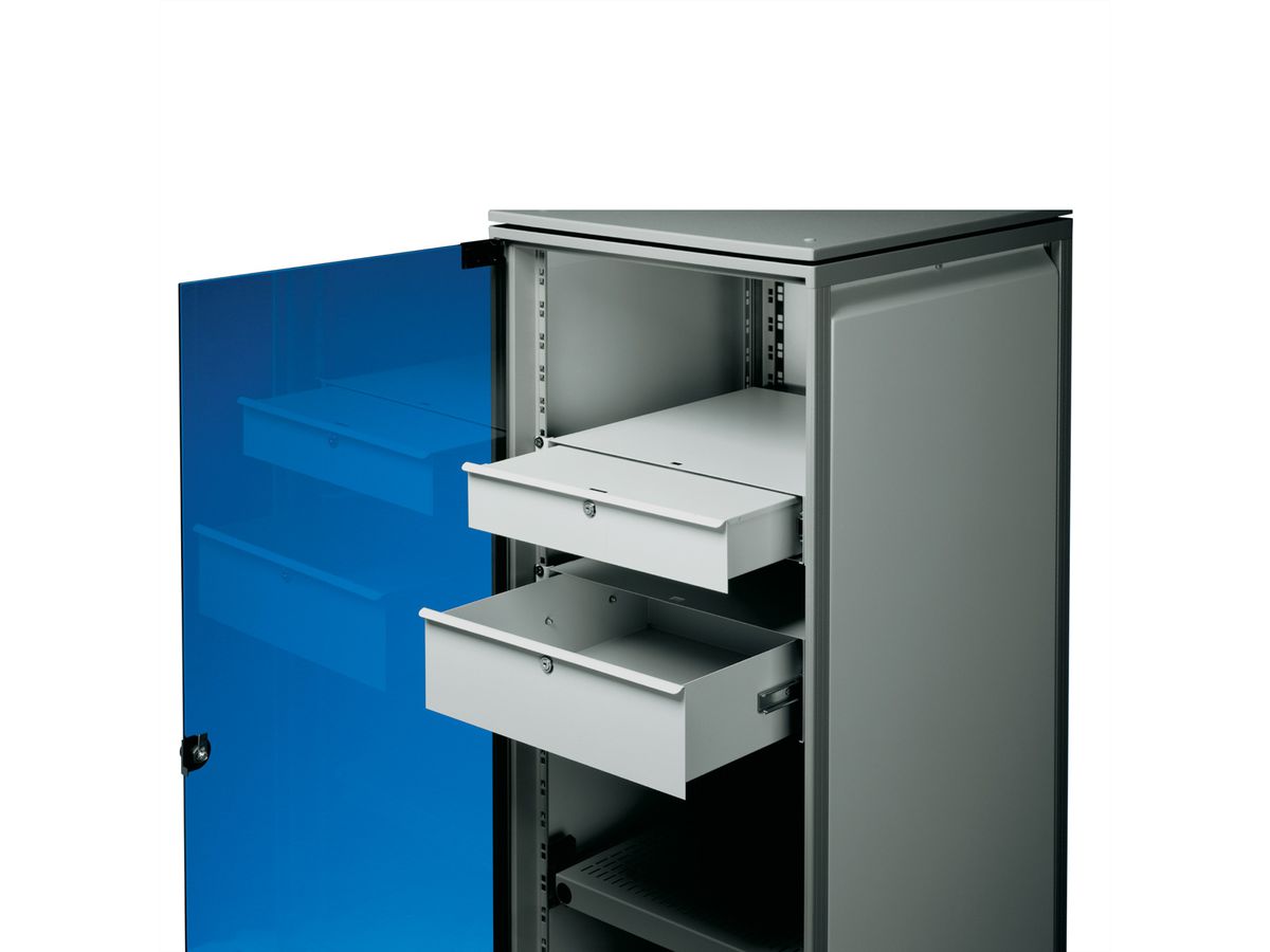 SCHROFF 19" Drawer, 3 U, Front Panel Anodized