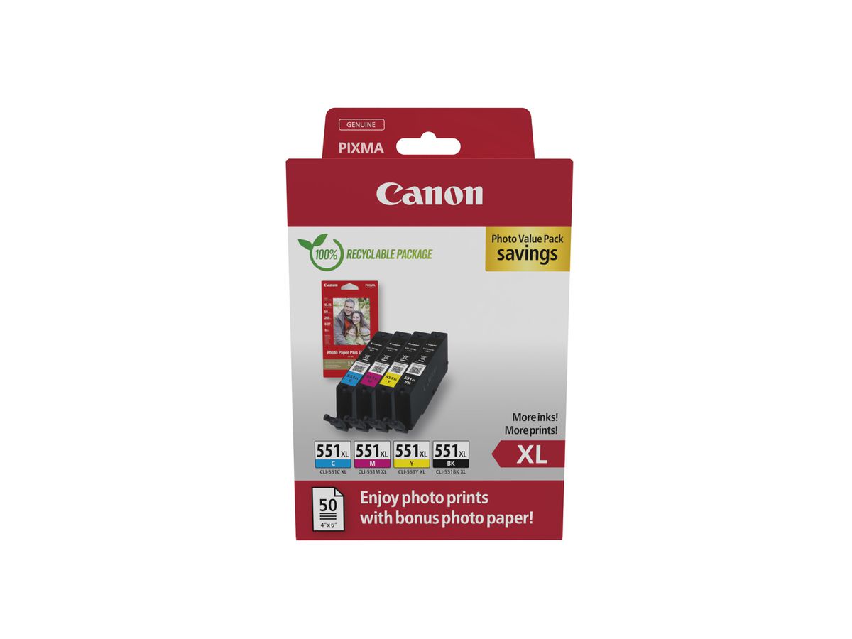Canon 6443B008 inktcartridge 4 stuk(s) Origineel Hoog (XL) rendement Zwart, Cyaan, Magenta, Geel